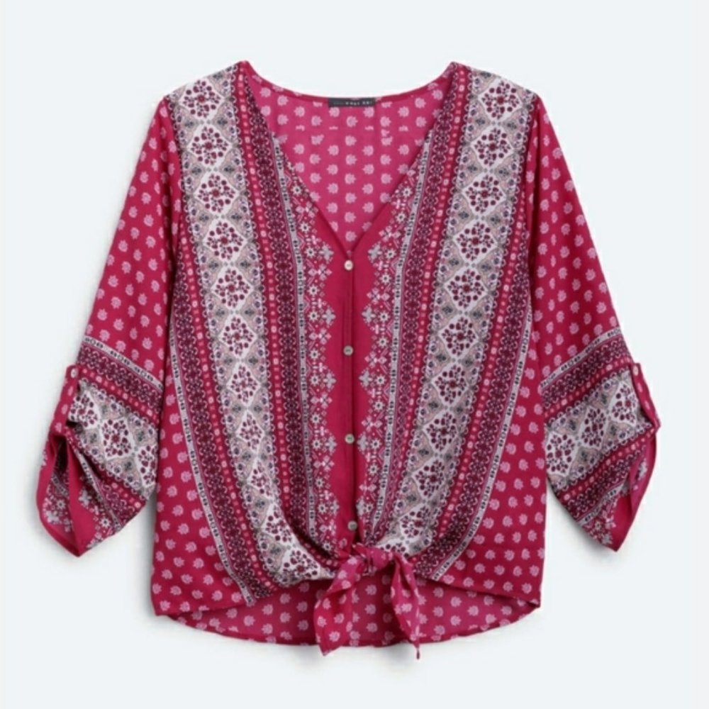 WEST KEI Talina Tie Front Blouse